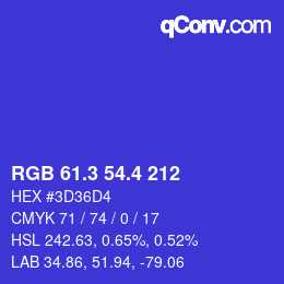 カラーコード: RGB 61.3 54.4 212 | qconv.com