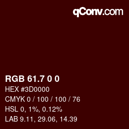 カラーコード: RGB 61.7 0 0 | qconv.com