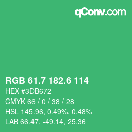 カラーコード: RGB 61.7 182.6 114 | qconv.com