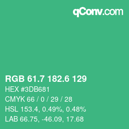 カラーコード: RGB 61.7 182.6 129 | qconv.com