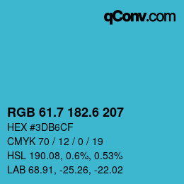 カラーコード: RGB 61.7 182.6 207 | qconv.com