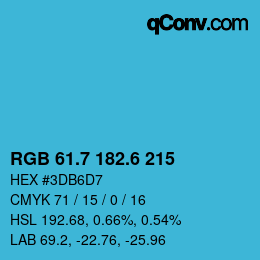 カラーコード: RGB 61.7 182.6 215 | qconv.com