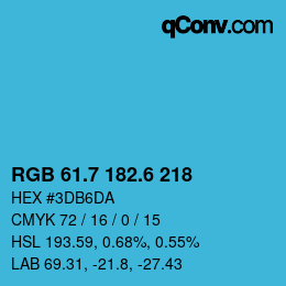 カラーコード: RGB 61.7 182.6 218 | qconv.com