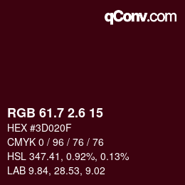 カラーコード: RGB 61.7 2.6 15 | qconv.com