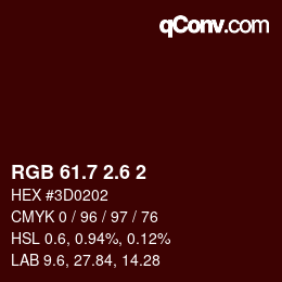 カラーコード: RGB 61.7 2.6 2 | qconv.com