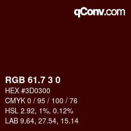 カラーコード: RGB 61.7 3 0 | qconv.com