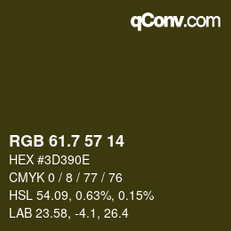 カラーコード: RGB 61.7 57 14 | qconv.com