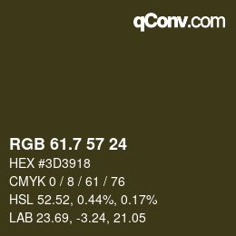 カラーコード: RGB 61.7 57 24 | qconv.com