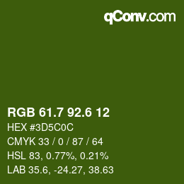 カラーコード: RGB 61.7 92.6 12 | qconv.com