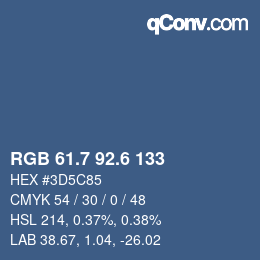カラーコード: RGB 61.7 92.6 133 | qconv.com