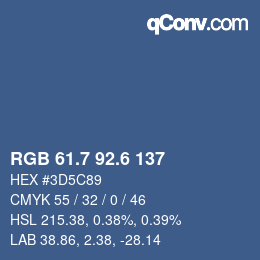 カラーコード: RGB 61.7 92.6 137 | qconv.com