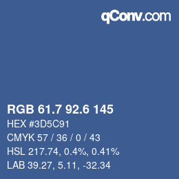 カラーコード: RGB 61.7 92.6 145 | qconv.com