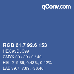カラーコード: RGB 61.7 92.6 153 | qconv.com