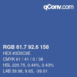 カラーコード: RGB 61.7 92.6 158 | qconv.com