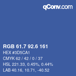 カラーコード: RGB 61.7 92.6 161 | qconv.com