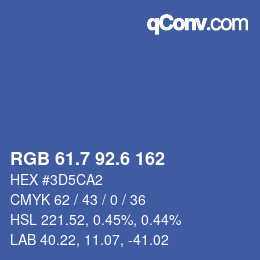 カラーコード: RGB 61.7 92.6 162 | qconv.com