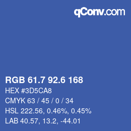 カラーコード: RGB 61.7 92.6 168 | qconv.com
