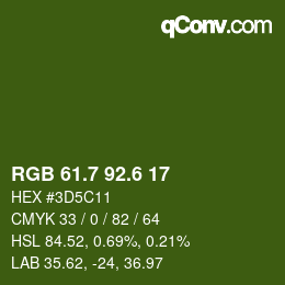 カラーコード: RGB 61.7 92.6 17 | qconv.com