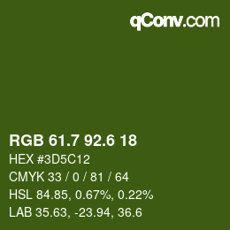 カラーコード: RGB 61.7 92.6 18 | qconv.com
