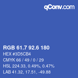 カラーコード: RGB 61.7 92.6 180 | qconv.com