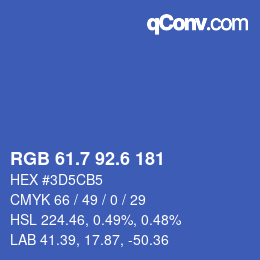 カラーコード: RGB 61.7 92.6 181 | qconv.com