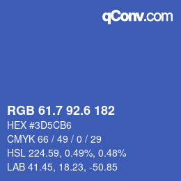 カラーコード: RGB 61.7 92.6 182 | qconv.com