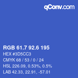 カラーコード: RGB 61.7 92.6 195 | qconv.com