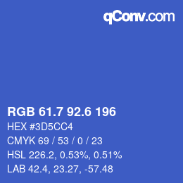 カラーコード: RGB 61.7 92.6 196 | qconv.com