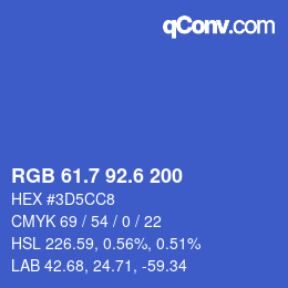 カラーコード: RGB 61.7 92.6 200 | qconv.com