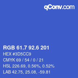 カラーコード: RGB 61.7 92.6 201 | qconv.com