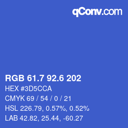 カラーコード: RGB 61.7 92.6 202 | qconv.com