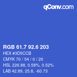 カラーコード: RGB 61.7 92.6 203 | qconv.com