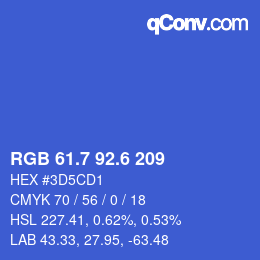 カラーコード: RGB 61.7 92.6 209 | qconv.com