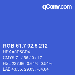 カラーコード: RGB 61.7 92.6 212 | qconv.com