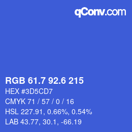 カラーコード: RGB 61.7 92.6 215 | qconv.com