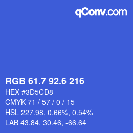 カラーコード: RGB 61.7 92.6 216 | qconv.com