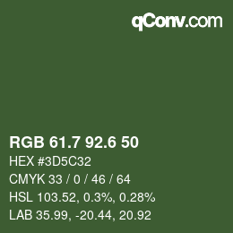 カラーコード: RGB 61.7 92.6 50 | qconv.com