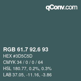 カラーコード: RGB 61.7 92.6 93 | qconv.com