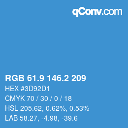 Color code: RGB 61.9 146.2 209 | qconv.com