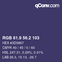 Color code: RGB 61.9 56.2 103 | qconv.com