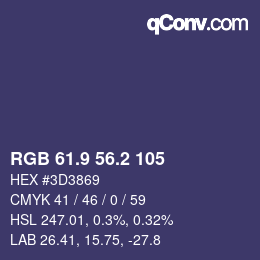 カラーコード: RGB 61.9 56.2 105 | qconv.com