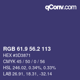 Color code: RGB 61.9 56.2 113 | qconv.com