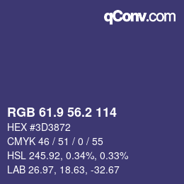 カラーコード: RGB 61.9 56.2 114 | qconv.com