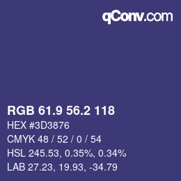カラーコード: RGB 61.9 56.2 118 | qconv.com