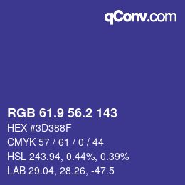 カラーコード: RGB 61.9 56.2 143 | qconv.com