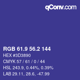 カラーコード: RGB 61.9 56.2 144 | qconv.com