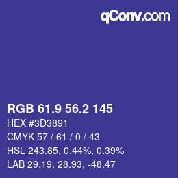 カラーコード: RGB 61.9 56.2 145 | qconv.com