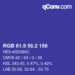 カラーコード: RGB 61.9 56.2 156 | qconv.com