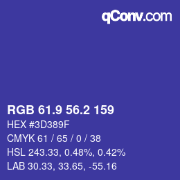 カラーコード: RGB 61.9 56.2 159 | qconv.com