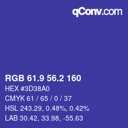 カラーコード: RGB 61.9 56.2 160 | qconv.com